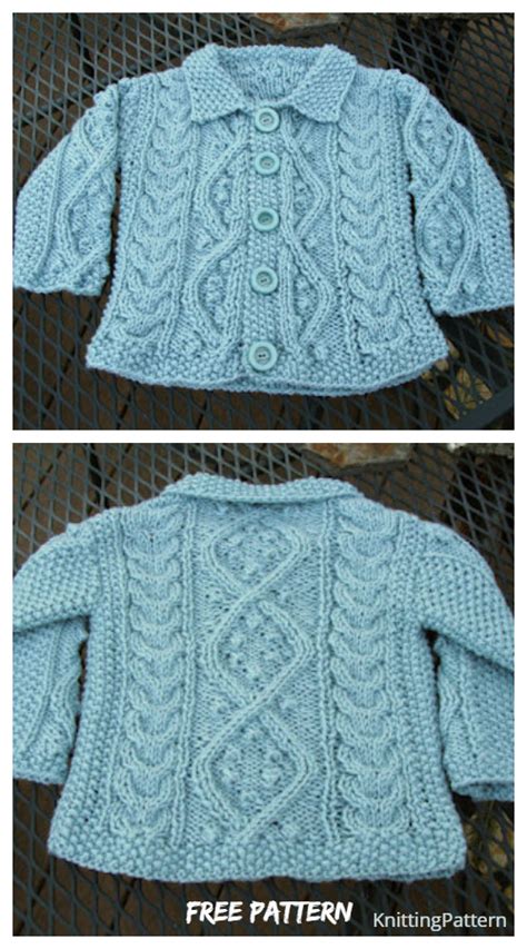 Knit Baby Cable Cardigan Free Knitting Patterns Knitting Pattern