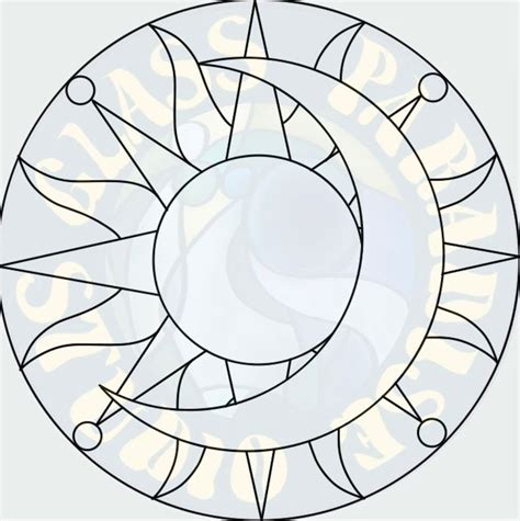 Sun And Moon Stained Glass Pattern Pdf Png And Psd Etsy In