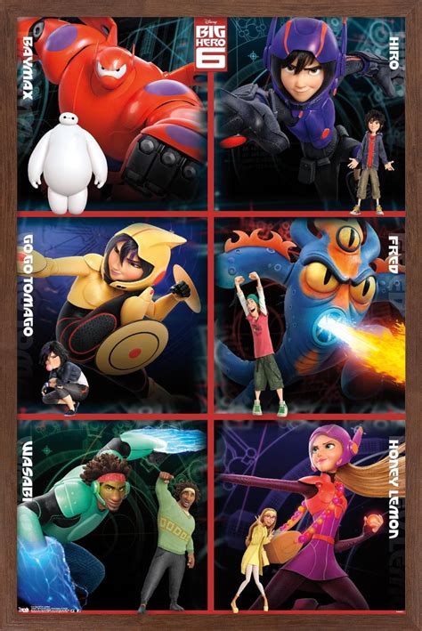 Disney Big Hero 6 Heroes Wall Poster 14725 X 22375 Framed