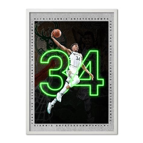 Poster Giannis Antetokounmpo 30x40 Cm Alb Emagro