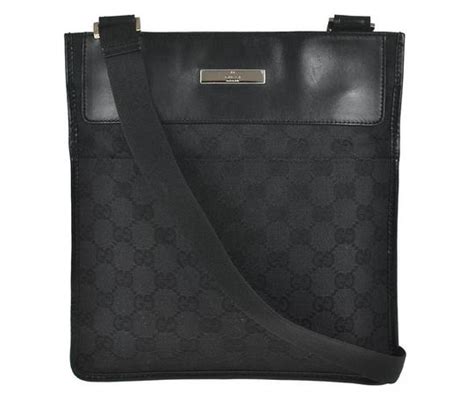 Gucci Crossbody Monogram Unisex Black Canvas Messenger Bag Ezflashsale