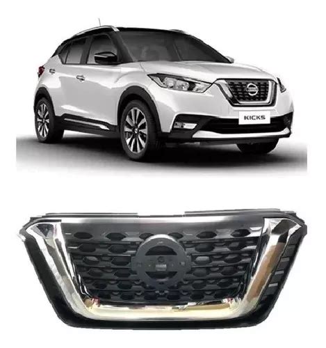 Grade Dianteira Nissan Kicks Friso Cromado Frete Gr Tis