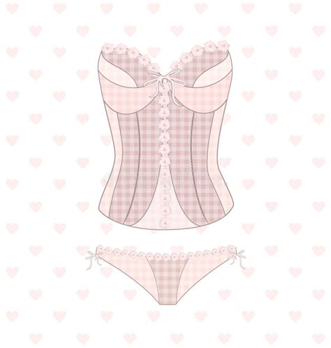 Vector Illistration Abstract Beige Lingerie With Lacing Stock Vector