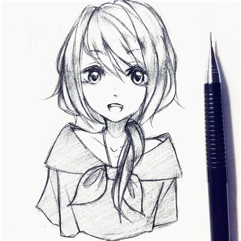 Anime Girl Drawing Easy at PaintingValley.com | Explore collection of ...