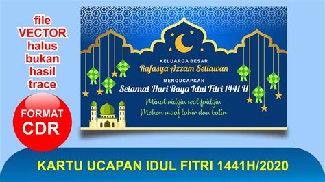 Desain Kartu Ucapan Idul Fitri 1441 H 2020 Part2 Gratis Cdr I Tutorial