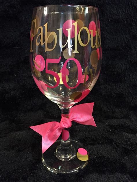 50th Birthday Wine Glass Etsy