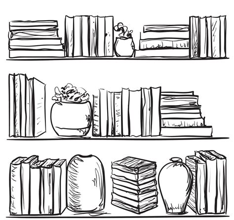 Bookshelf Clipart Black and White image - Clipart World