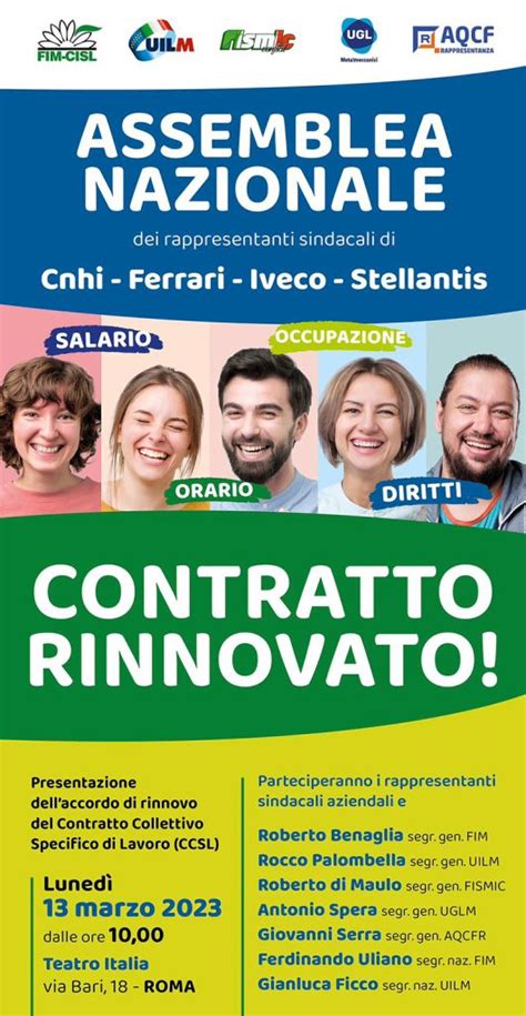 CCSL Stellantis il rinnovo sarà sottoposto al voto delle Rsa AQCF R