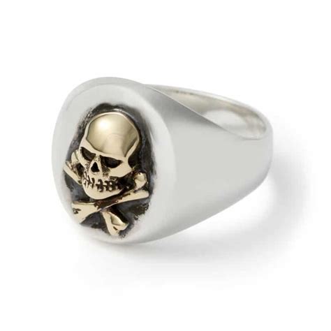 Gold Skull Crossbones Signet Ring The Great Frog