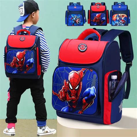 Mochila Super Herói Homem Aranha 1 3 5 Anos Crianças 6 12 Impermeável