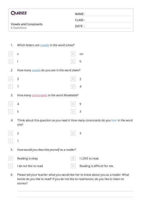 Consonants Worksheets For Rd Grade On Quizizz Free Printable