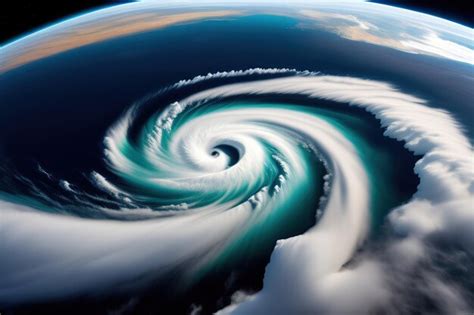 Premium AI Image | Aerial view of hurricane from space Weather cloud ...