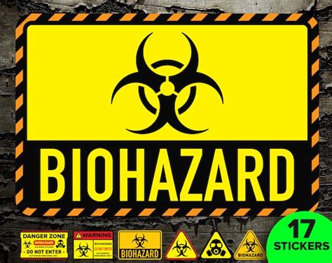 Biohazard Sticker Biohazard Sticker Pack Assorted Pack Etsy