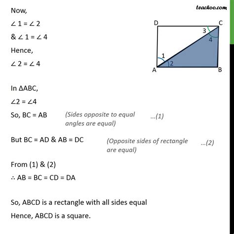 Question 4 - ABCD is a rectangle in which diagonal AC bisects