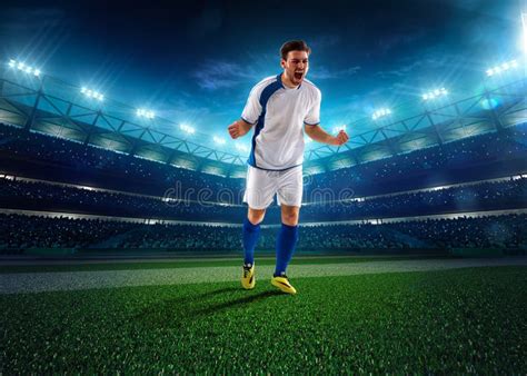 Soccer player in action stock photo. Image of grass, goal - 51029594