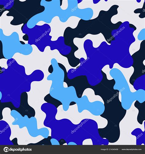 Blue Camouflage Trend Pattern Stock Vector By Insh Na