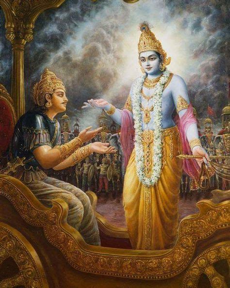 krishna  arjuna   battle field  izobrazeniiami krisna