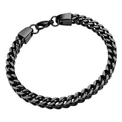 Jewelry Mm Mens Stainless Steel Square Franco Chain Bracelet