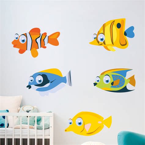 Sticker Mural Enfant Kit De Poissons Tropicaux WebStickersMuraux