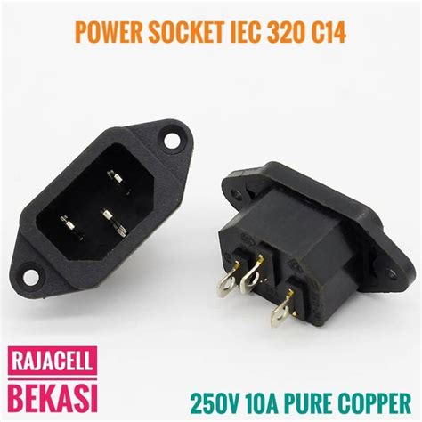 Jual Power Socket IEC 320 C14 220V 250V 10A Colokan Listrik 3 Pin Soket