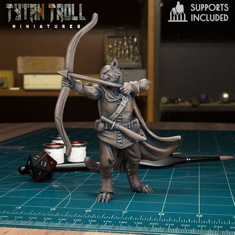 3D Printable DnD Heroes Tabaxi Rangers Pre Supported By TytanTroll