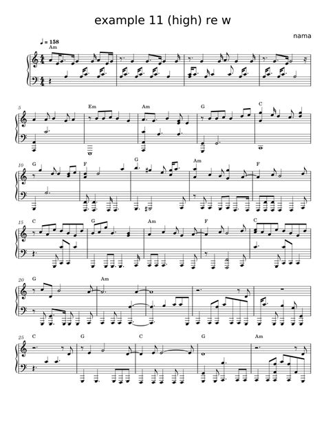 Example 11 Misc Unsigned Bands Sheet Music For Piano Piano Duo