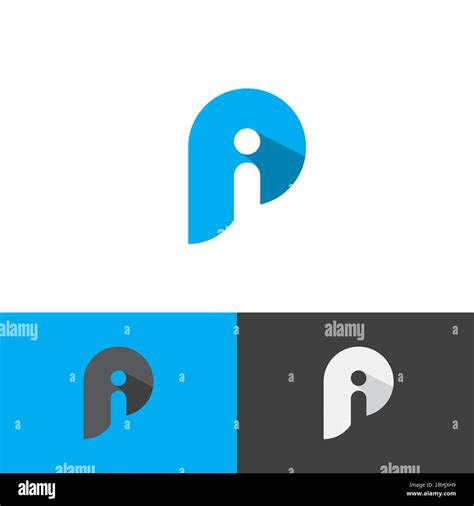 Letter Pi Simple Symbol Vector Template In Blue Color Business Pi