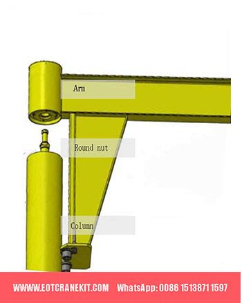 pillar jib crane installation floor foundation construction yuantai