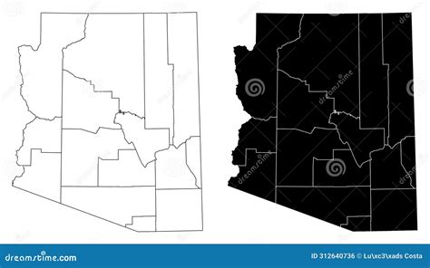 Arizona Administrative Maps Stock Vector Illustration Of Federal Prescott 312640736