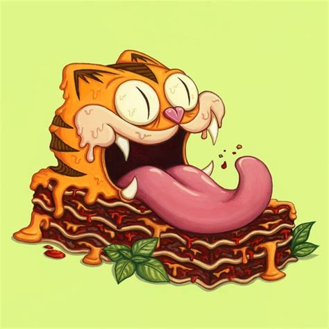 Garfield Eating Lasagna Gif