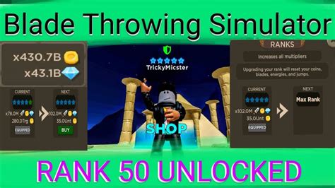 Rank Unlocked Blade Throwing Simulator Roblox Youtube