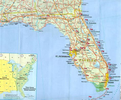 Mapa De Florida Estados Unidos De Norteamerica