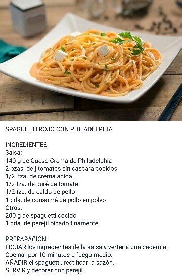 Arriba 91 Imagen Receta De Espagueti Rojo Con Queso Philadelphia