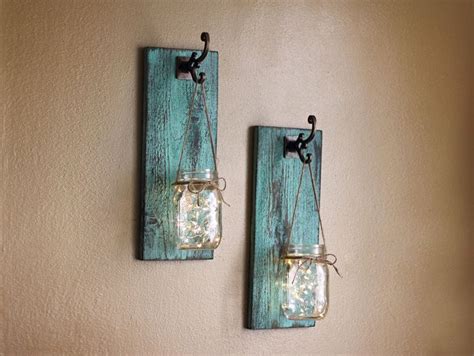 Farmhouse Wall Decor Mason Jar Wall Sconces Hanging Etsy Mason Jar