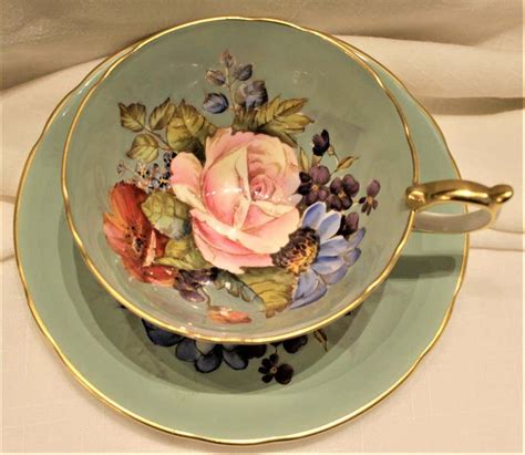 Aynsley Cabbage Rose Bone China Tea Cup Saucer Set Artofit