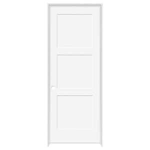 Steves Sons 30 In X 80 In 3 Panel Equal Shaker White Primed LH