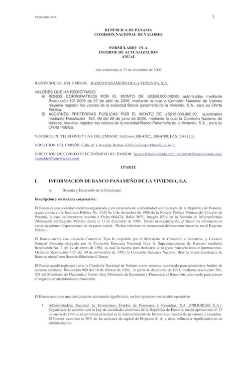 Pdf Republica De Panama Bolsa De Valores De Panam Valores De