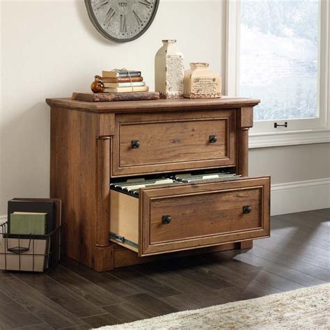 Sauder Palladia Contemporary Wood 2 Drawer Lateral File Cabinet In Vintage Oak Homesquare