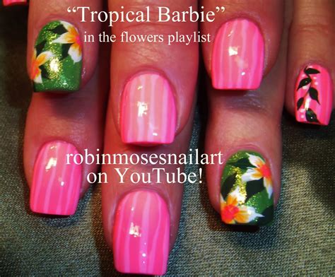 Nail Art By Robin Moses Tropical Nail Art Coral Nail Art Neon