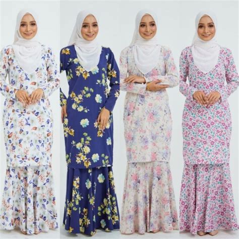 Afa Design Baju Kurung Moden Payung Kembang Chiffon Plus Size Shopee