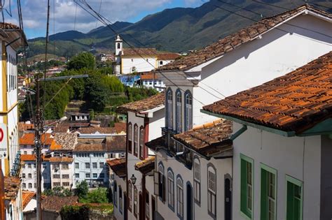 Ruas da famosa cidade histórica de ouro preto minas gerais brasil