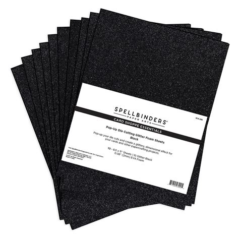 Spellbinders - Pop-Up Glitter Foam Sheets - Black - 811305039905