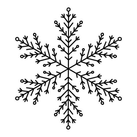 Premium Vector Snowflake Doodle Isolated On A White Background Hand