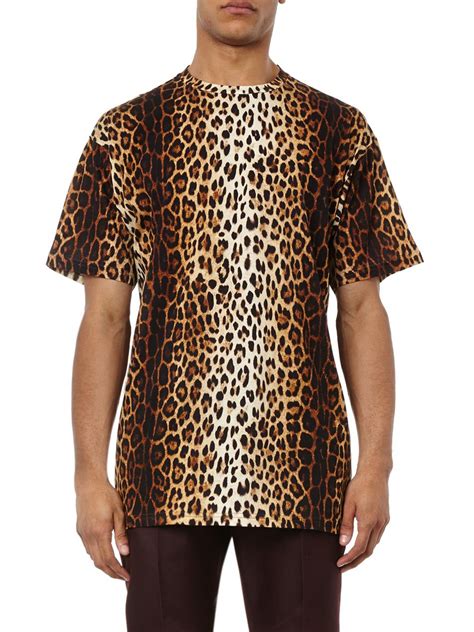 Lyst Moschino Leopard Print T Shirt In Brown For Men