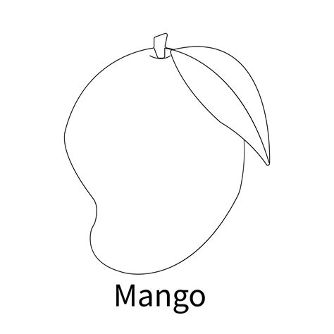 Easy Fruits Coloring Pages For Kids And Toddler Mango 9098720 Vector