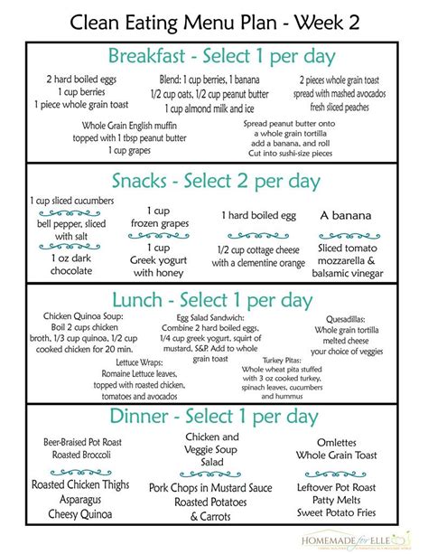 Clean Eating Meal Plan {100% Free – Includes Breakfast, Lunch, Dinner ...