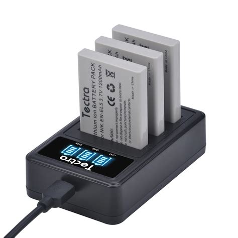 Batterie Li ion De Caméra En El5 Enel5 En el5 Led Usb 3 Emplacements