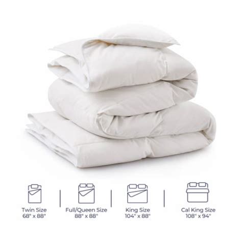 All Seasons White Feather Fiber Down Comforter Cal King Food 4 Less