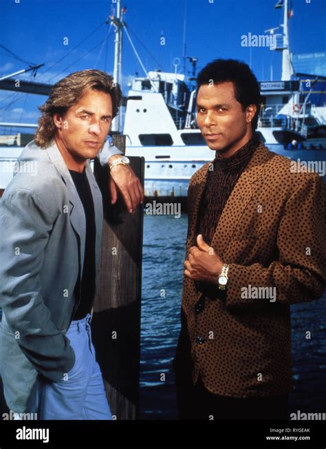 Don Johnson Philip Michael Thomas Miami Vice 1984 Fotografía De