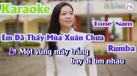 Karaoke Em Đã Thấy Mùa Xuân Chưa Rumba Tone Nam Dm Tp 100 Quốc